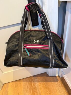 Under Armour Black and Pink Travel Duffel Bag